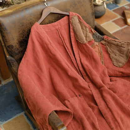 Vintage Patchwork Linen Dress