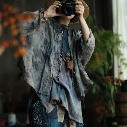 Stone Mist Ramie Batwing Jacket