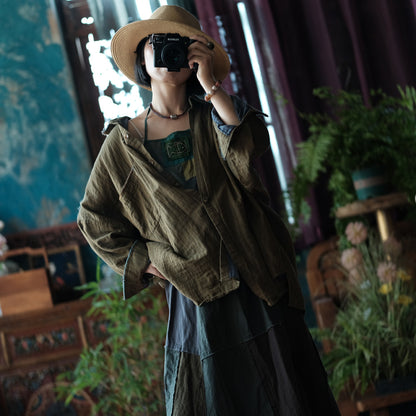 Olive Drift Cotton Shirt