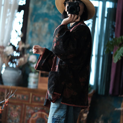 Vintage Floral Velvet Jacket