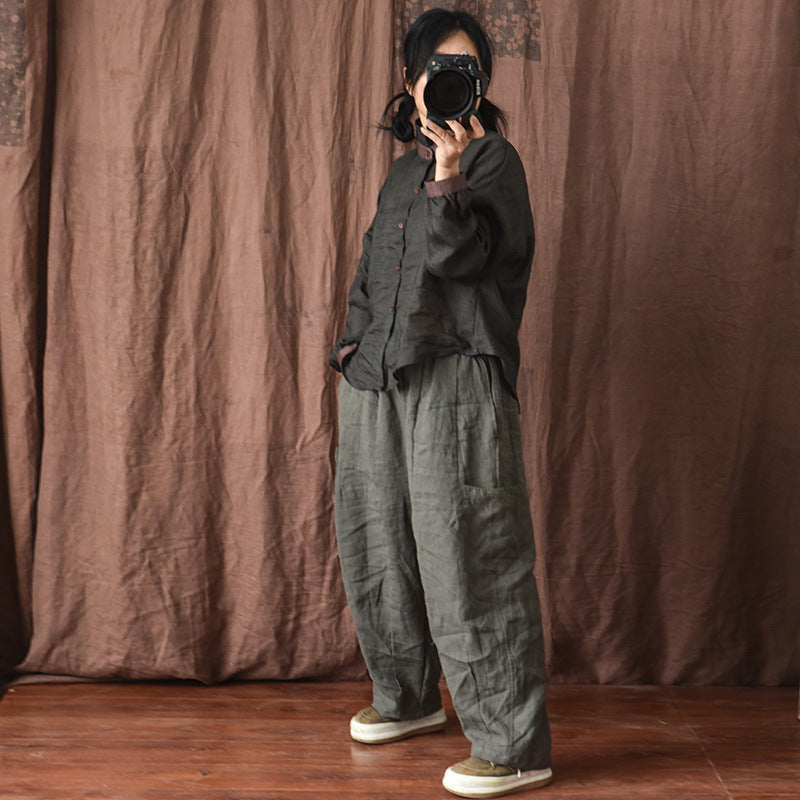 Vintage Comfort Wide-Leg Pants
