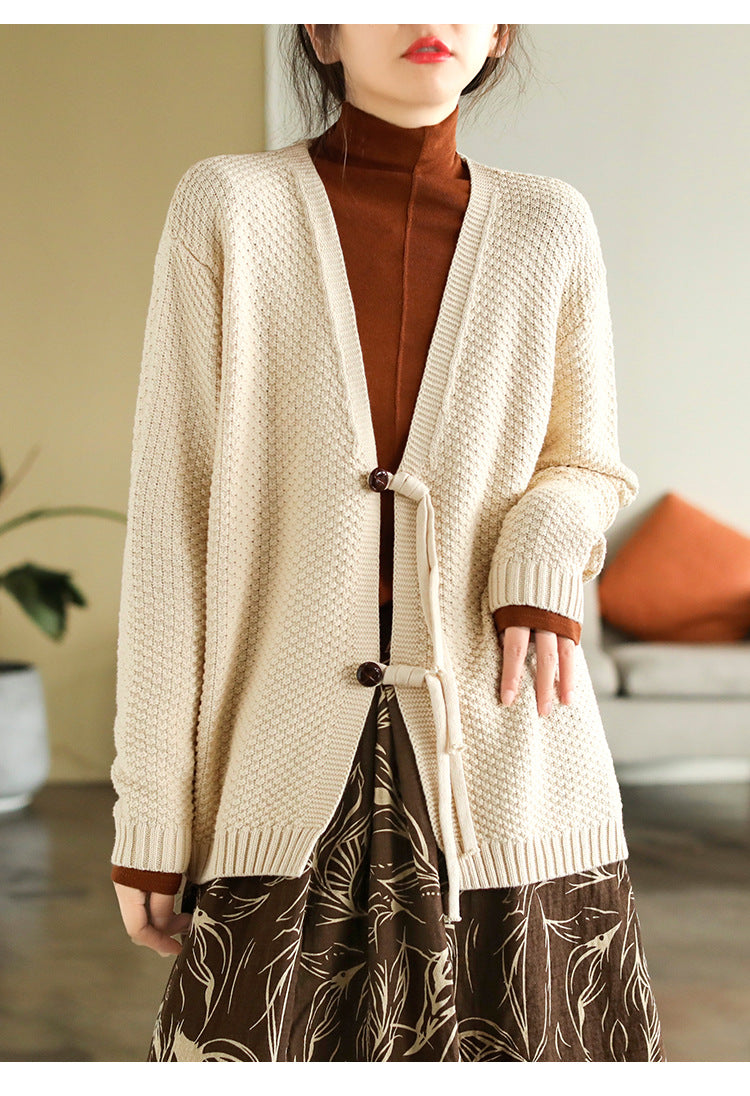 Retro Cotton Knit Cardigan