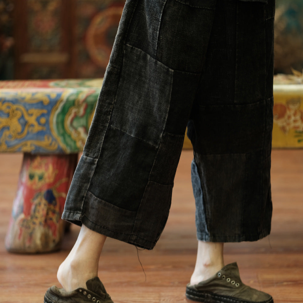 Vintage Patchwork Spring Pants