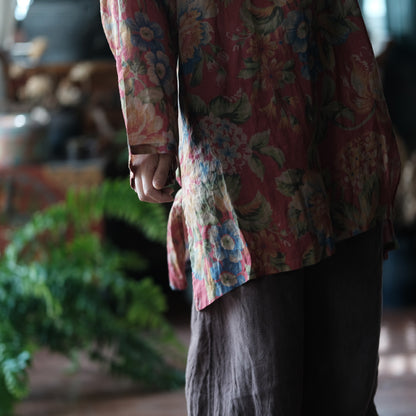 Women's Vintage Ramie Blouse | Oversized Lightweight Natural Shirt