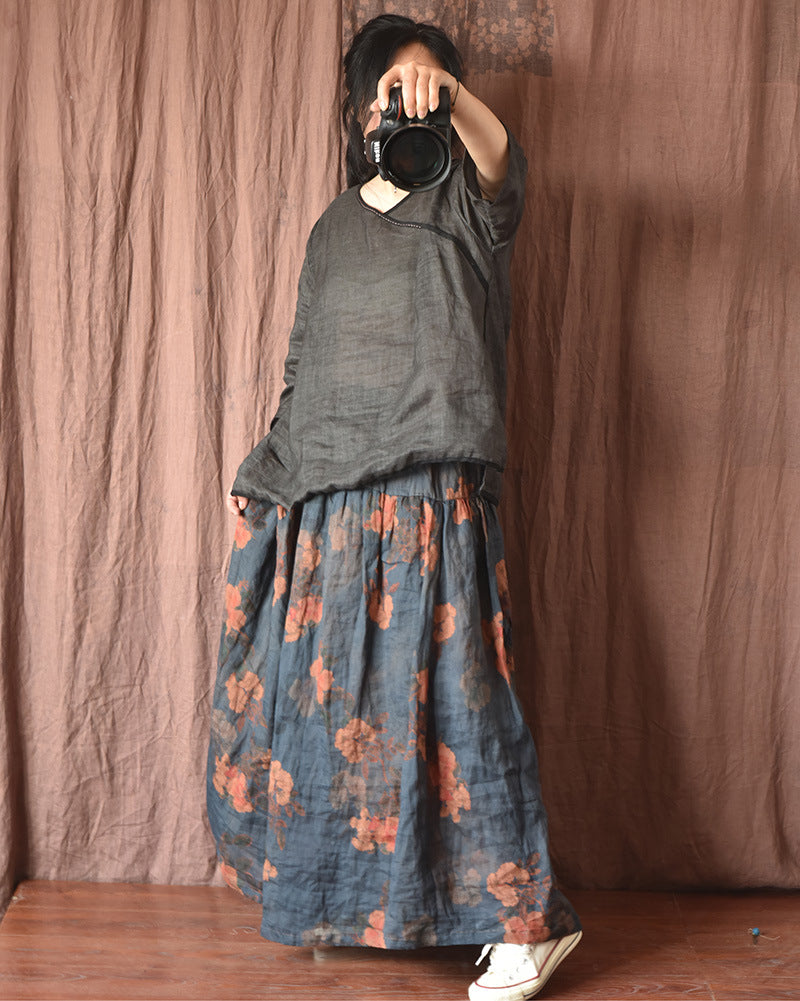 Vintage Bloom Maxi Skirt