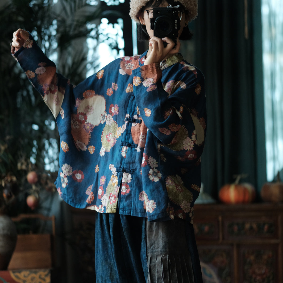 Stone Bloom Ramie Blouse