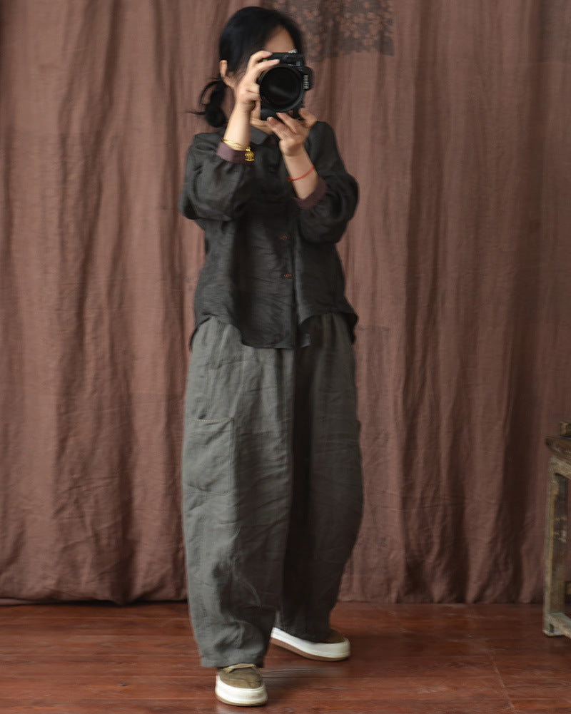 Vintage Comfort Wide-Leg Pants