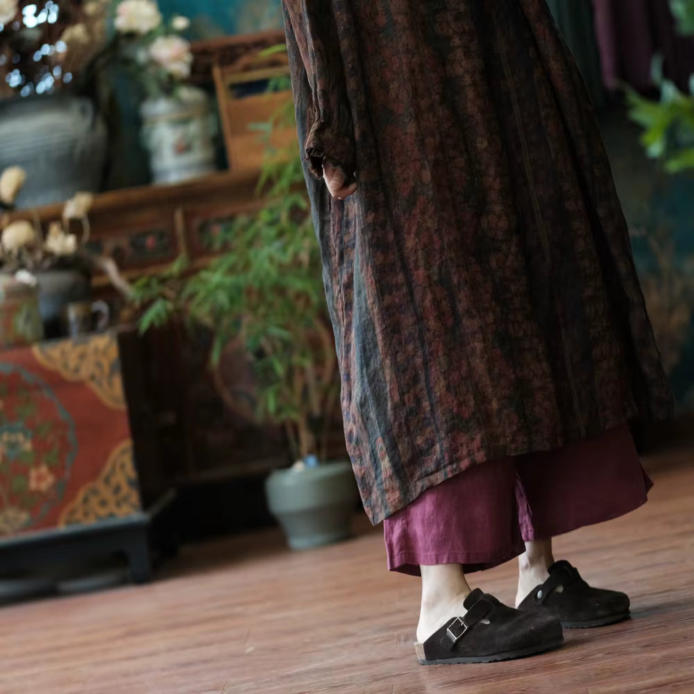 Ember Vintage Floral Linen Dress