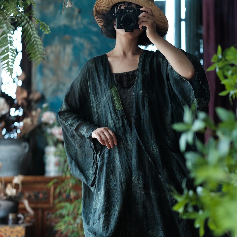 Shadow Bloom Ramie Kimono