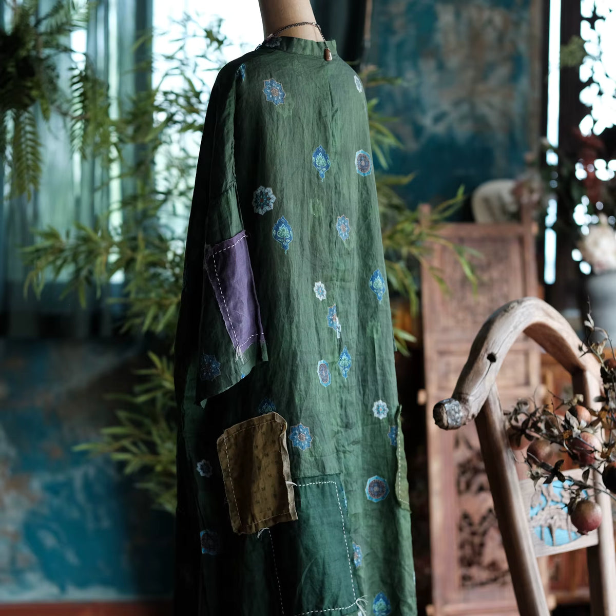 Willow Vintage Green Ramie Dress