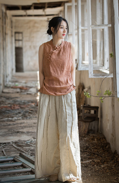 Vintage Cross Linen Blouse