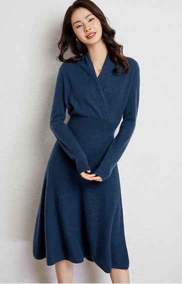 Cashmere Elegance Ruffle Dress