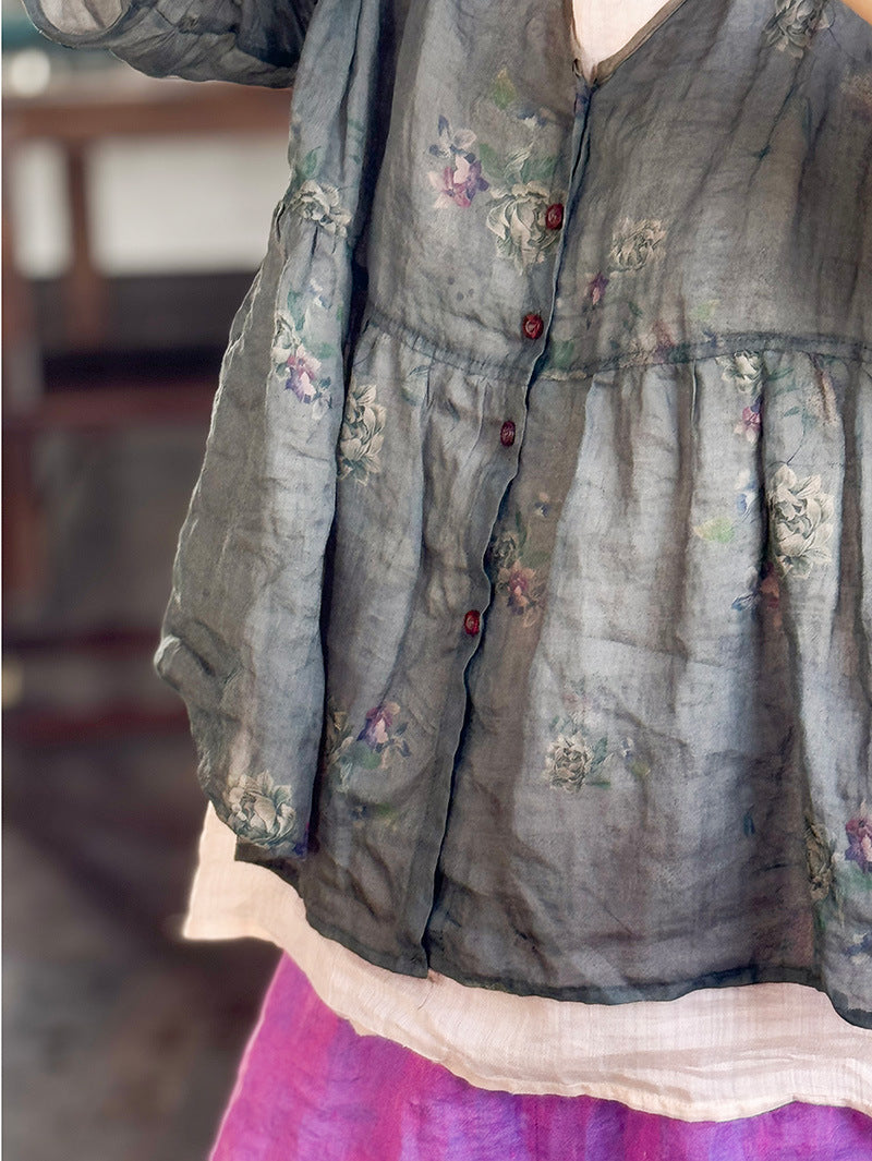 Vintage Breeze Ramie Blouse