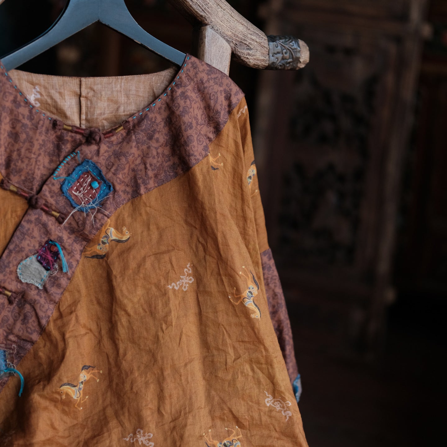 Vintage Mosaic Ramie Blouse