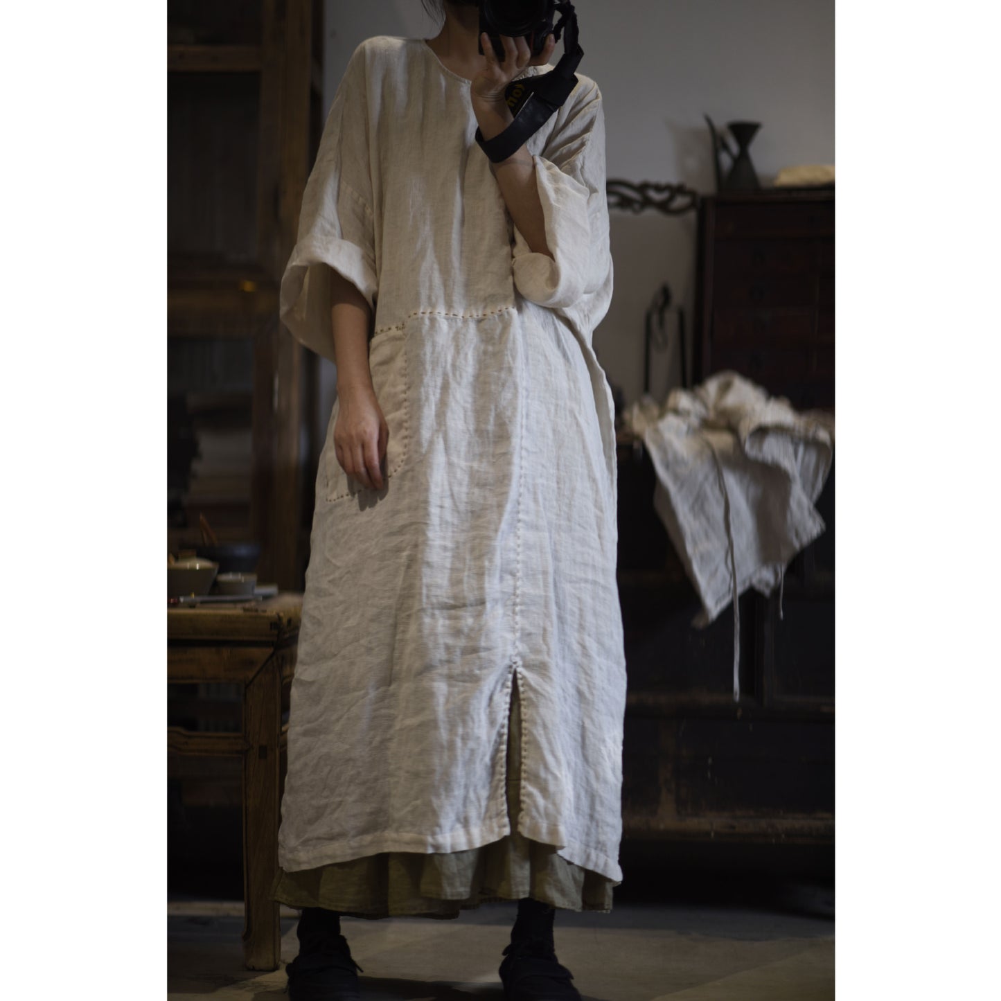 Washed Rami Oversized Tunic