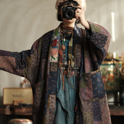 Meadow Patchwork Linen Long Coat