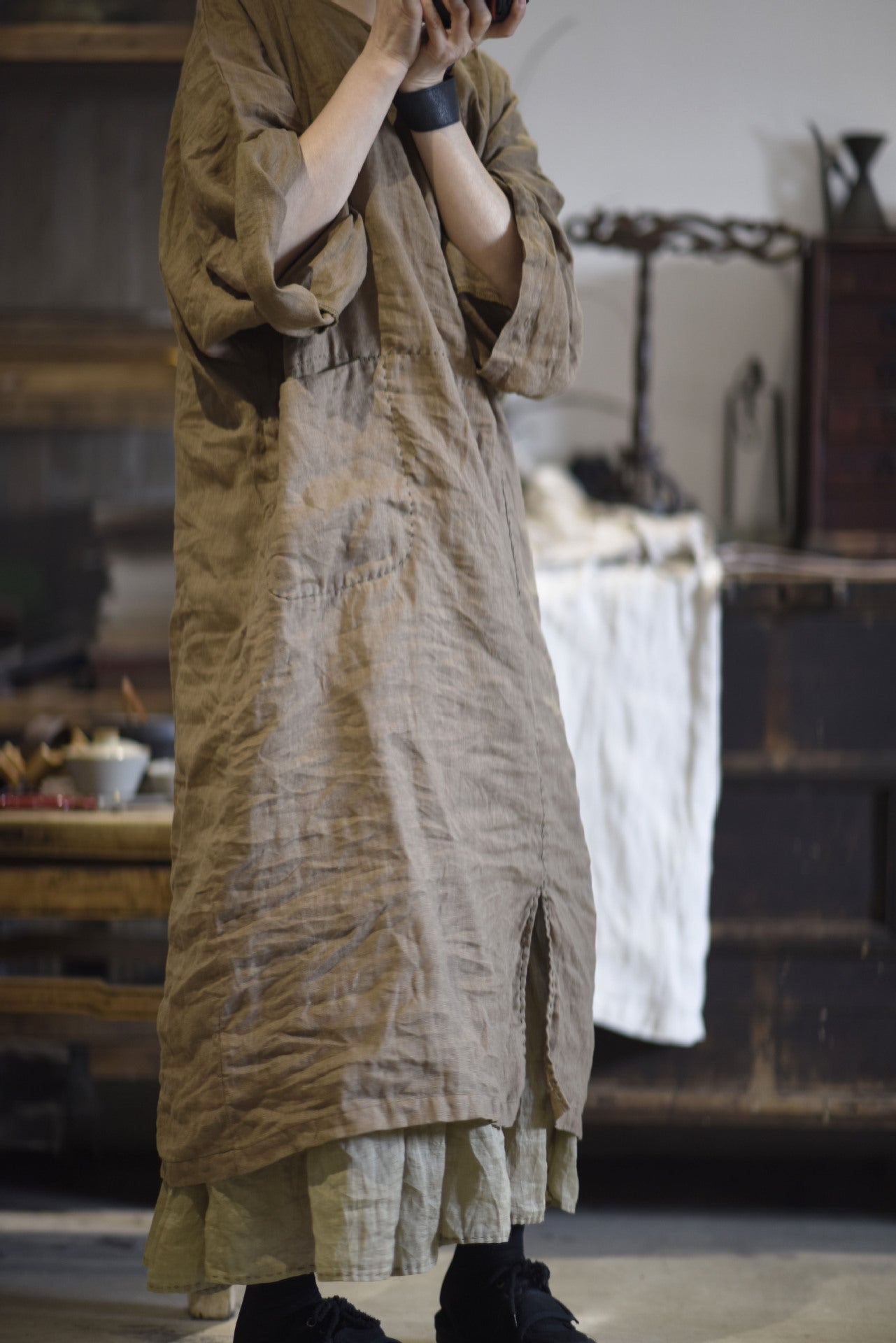 Washed Rami Oversized Tunic