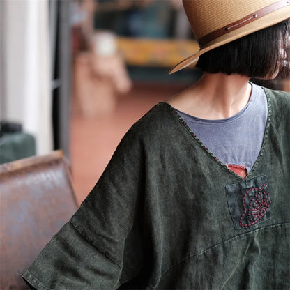 Vintage Aura Linen Tunic Dress