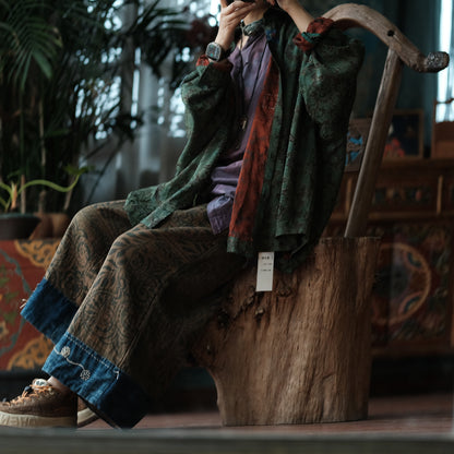 Botanical Archive Cropped Wide-Leg Cotton Pants