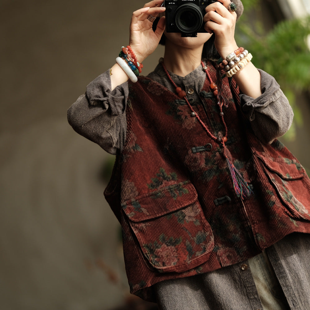 Vintage Corduroy Vest With Pockets