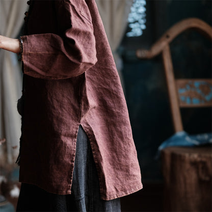 Oversized Linen Vintage Breeze Shirt - Lightweight Women's Top