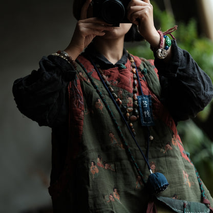 Vintage Figure Linen Vest