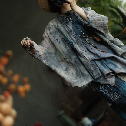 Stone Mist Ramie Batwing Jacket