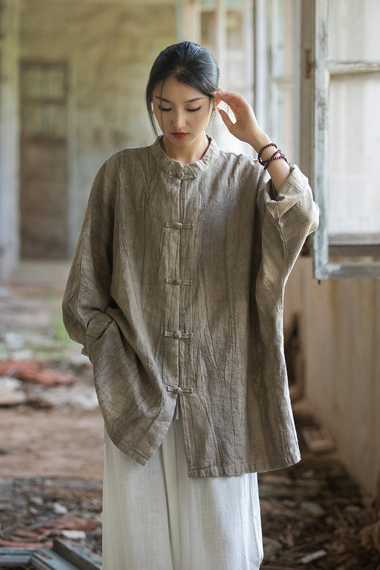 Vintage Harmony Linen Long Shirt