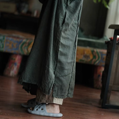 Shadow Moss Oversized Linen Dress