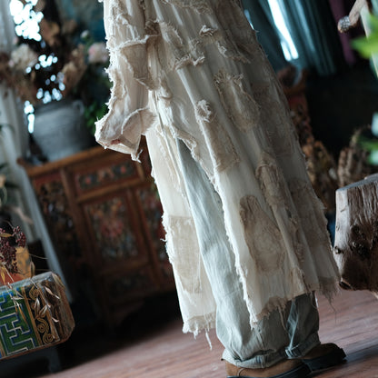 Ecru Patchwork Tunic Dress