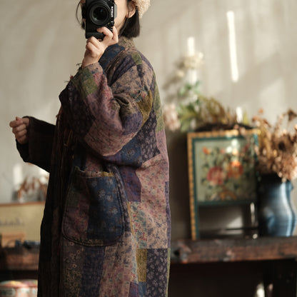 Meadow Patchwork Linen Long Coat