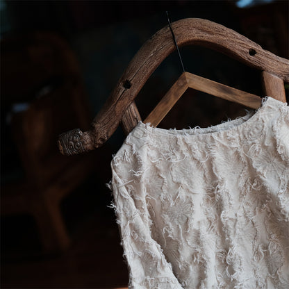 Ecru Patchwork Linen Blouse
