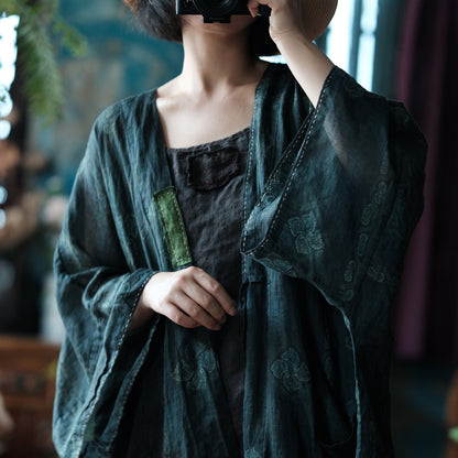 Shadow Bloom Ramie Kimono