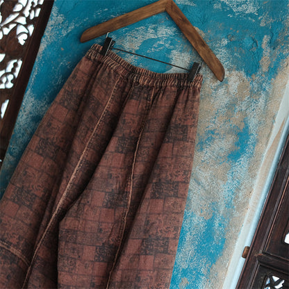 Vintage Floral Linen Pants