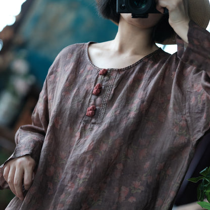 Women's Vintage Ramie Blouse | Oversized Lightweight Natural Shirt