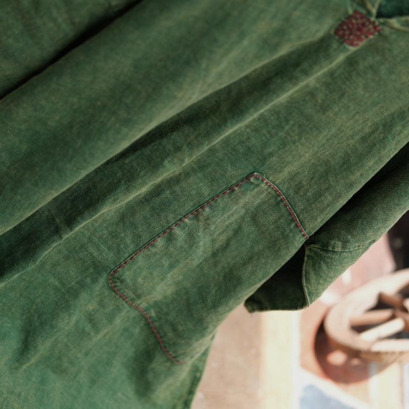 Moss Haven Snow-Washed Linen Dress