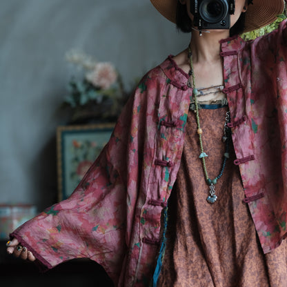 Vesper Blush Floral Linen Jacket