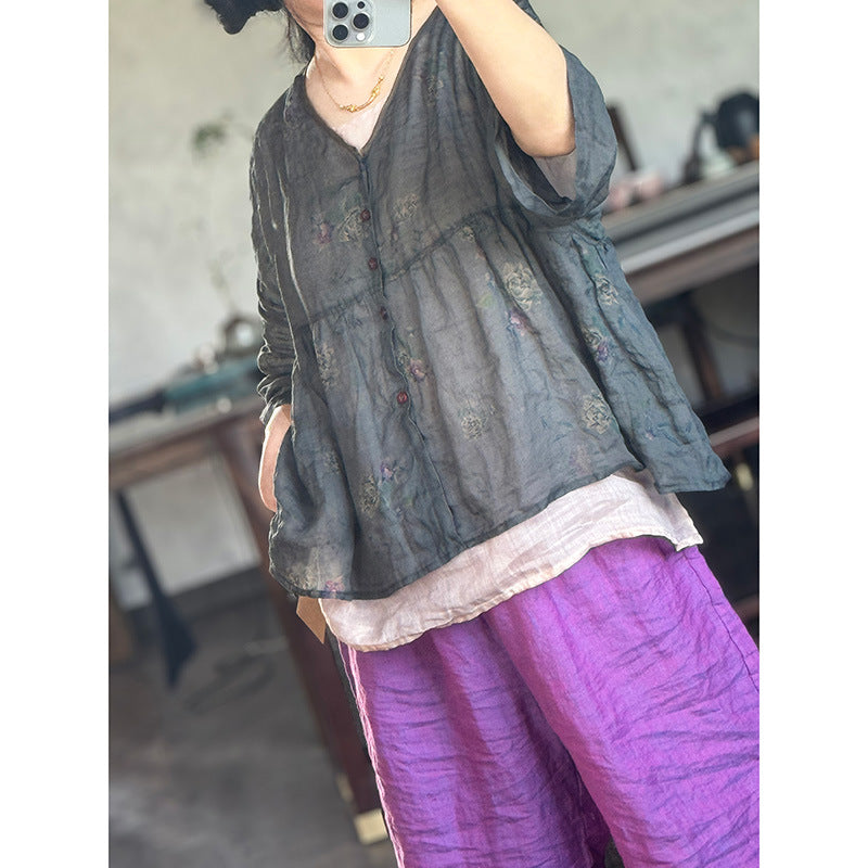 Vintage Breeze Ramie Blouse