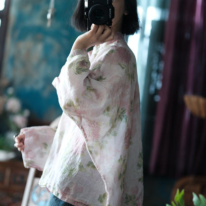 Vintage Floral Wind Cross Blouse