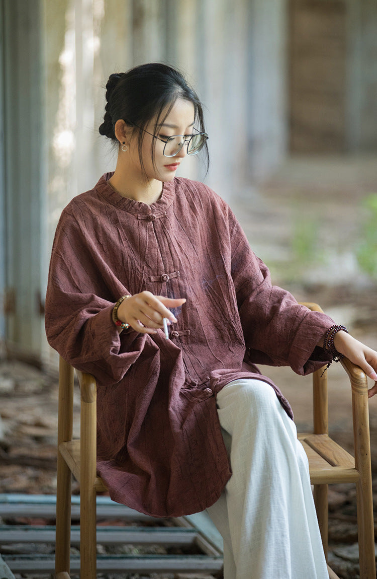 Vintage Harmony Linen Long Shirt