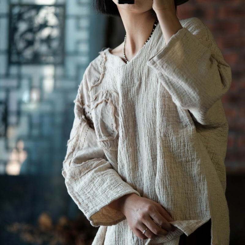 Vintage Embroidered Ramie Blouse