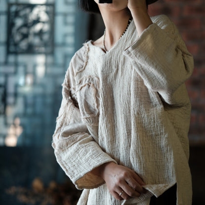 Vintage Embroidered Ramie Blouse
