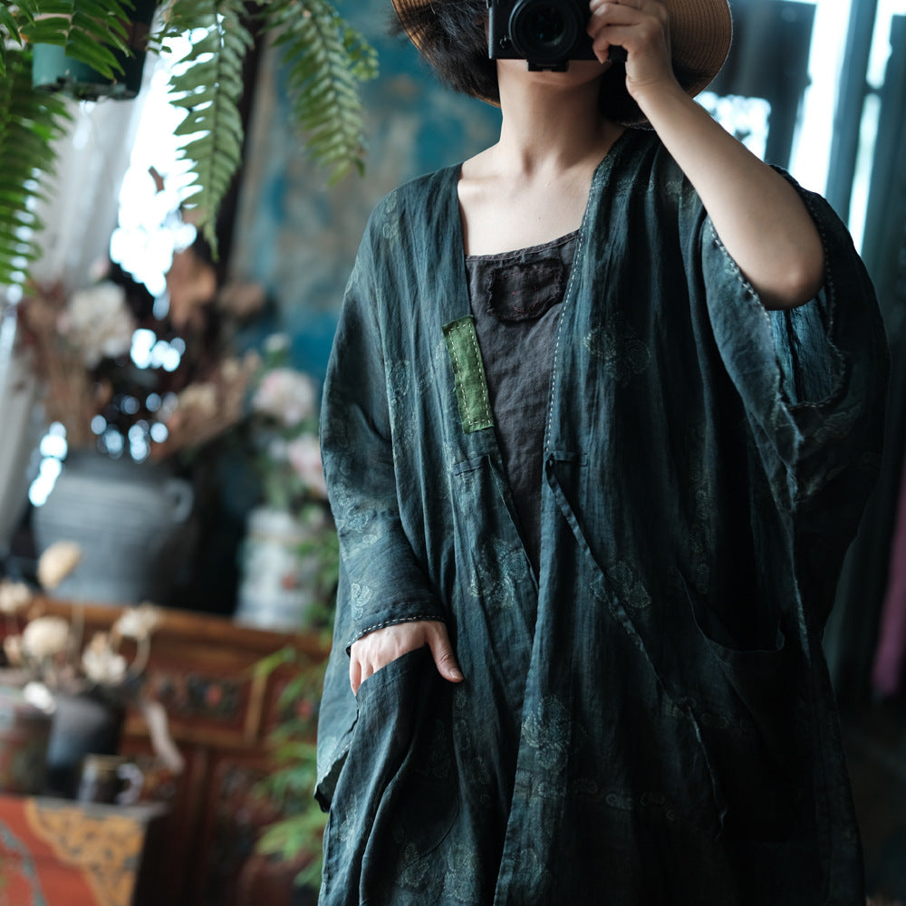 Shadow Bloom Ramie Kimono