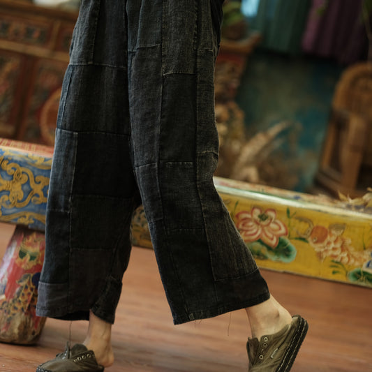 Vintage Patchwork Spring Pants