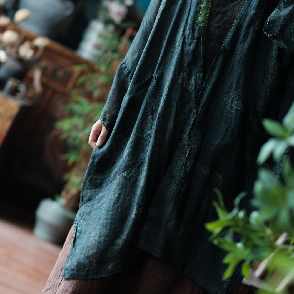 Shadow Bloom Ramie Kimono