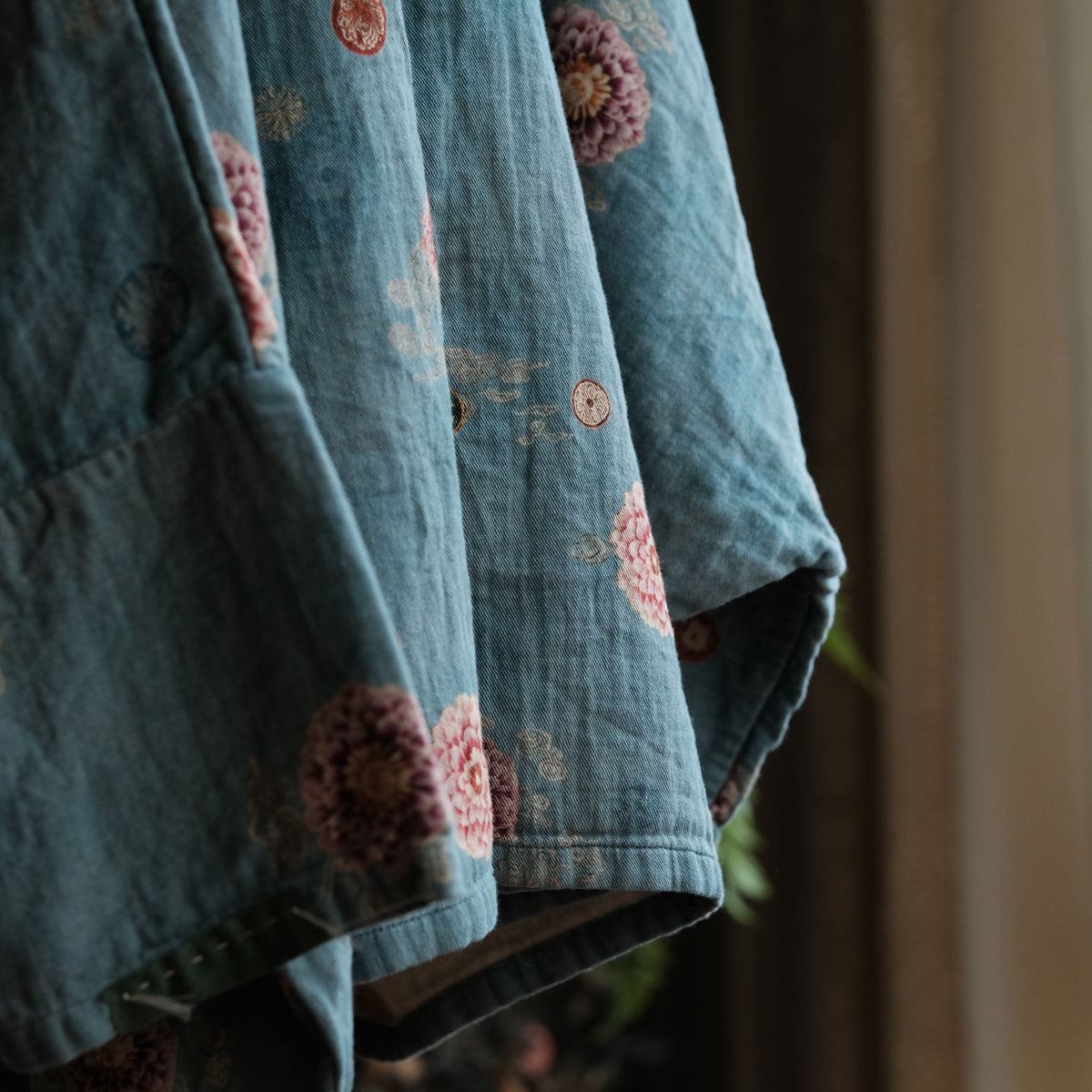 Blue Peony Cotton Blouse