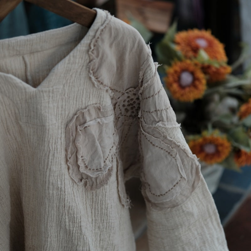 Vintage Embroidered Ramie Blouse