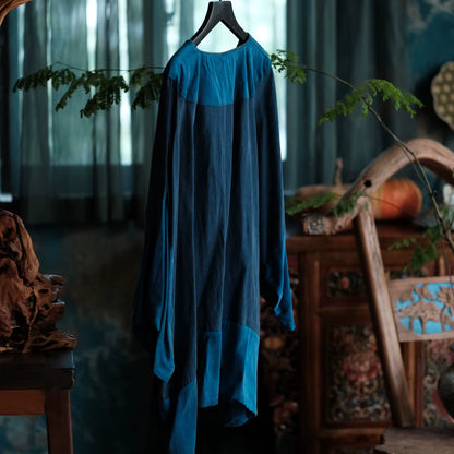Indigo Path Patchwork Cotton Tunic