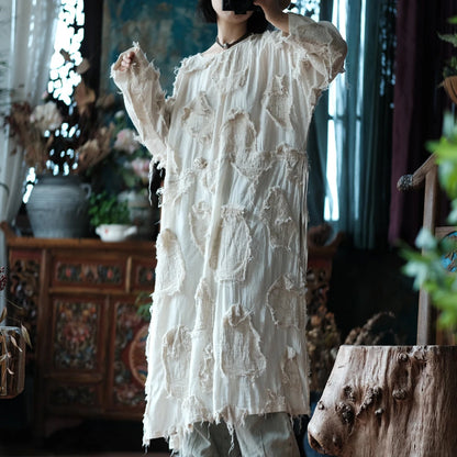 Ecru Patchwork Tunic Dress