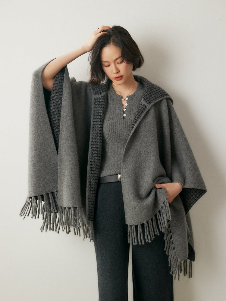 Luna Cashmere Fringe Cape